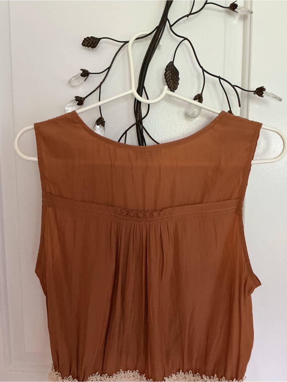 Ramy Brook Rust Lace-Hem Sleeveless Top - Picture 6 of 9